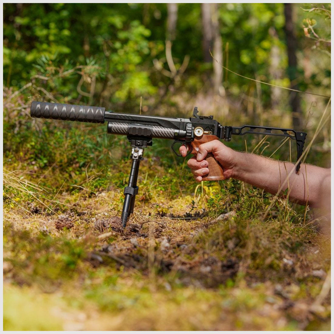 Bundle – RED DOT SIGHT MOUNT Rail + Buttstock Adapter + Shoulder Stock | CNC ALU | zwart geanodiseerd | Huben GK1 | RMR 3.0 | Doctor | RMSc