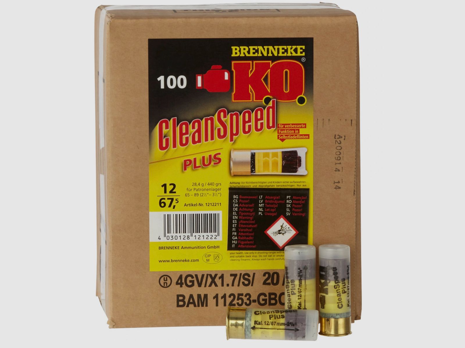 Brenneke 2004958 K.O. CleanSpeed Plus für Selbstladeflinten 28,4g 12/67,5 Flintenlaufgeschoss