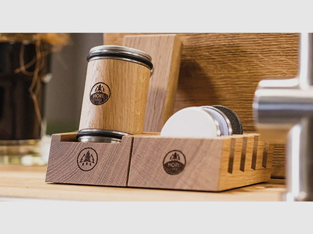 HORL Schleifscheiben Station (STASCHN-P), Nussbaum Massivholz