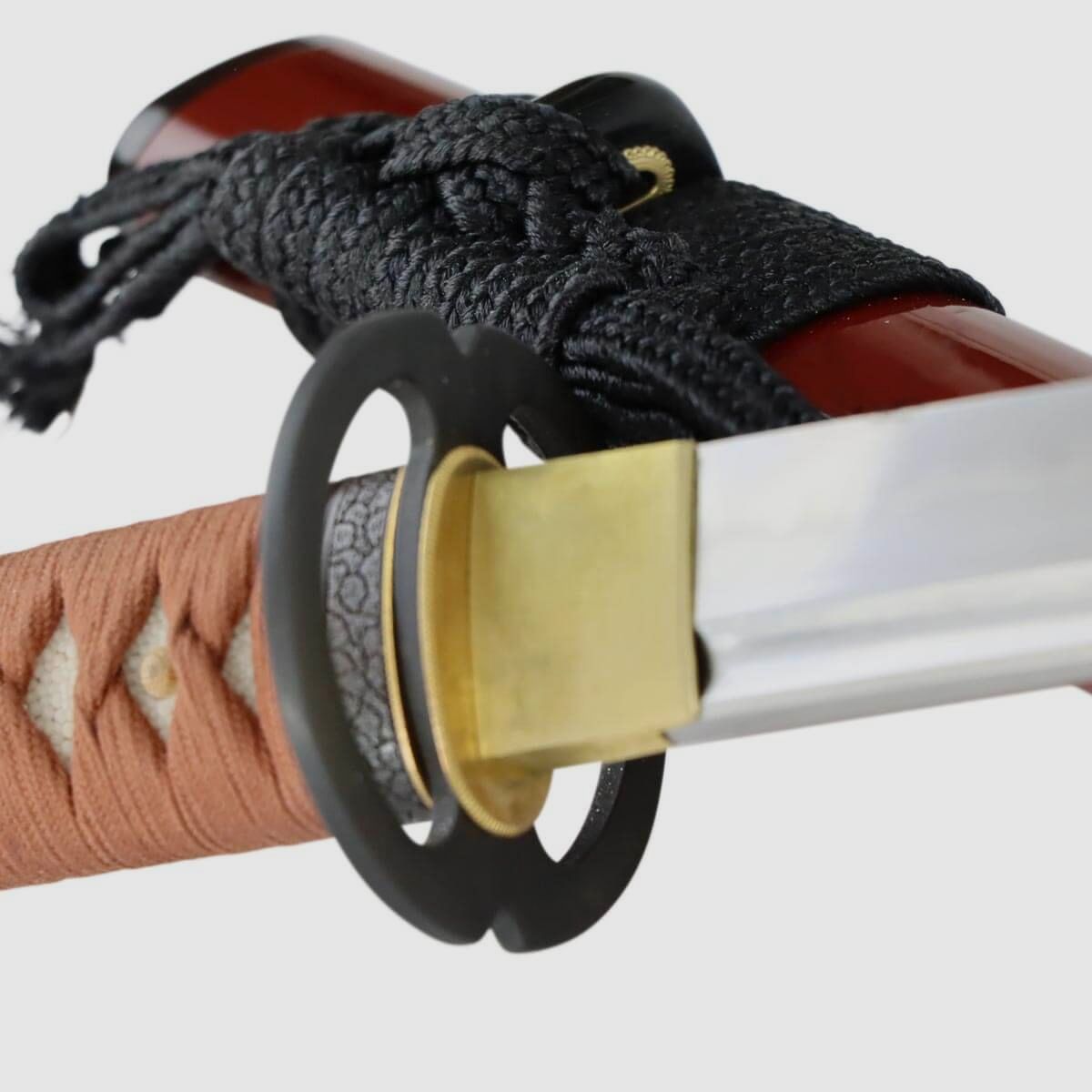 Katana Samurai Schwert scharf Musashi Gestaltung T8 Klinge aus Metall mit Lehmhärtung