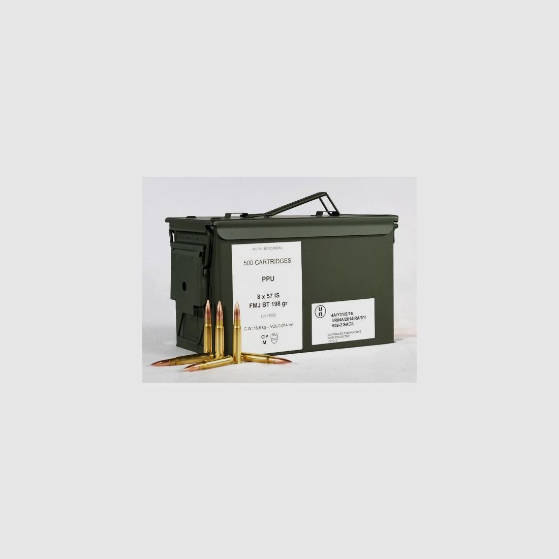 PPU-Munitionsbox mit 8x57 IS FMJ 198 grs