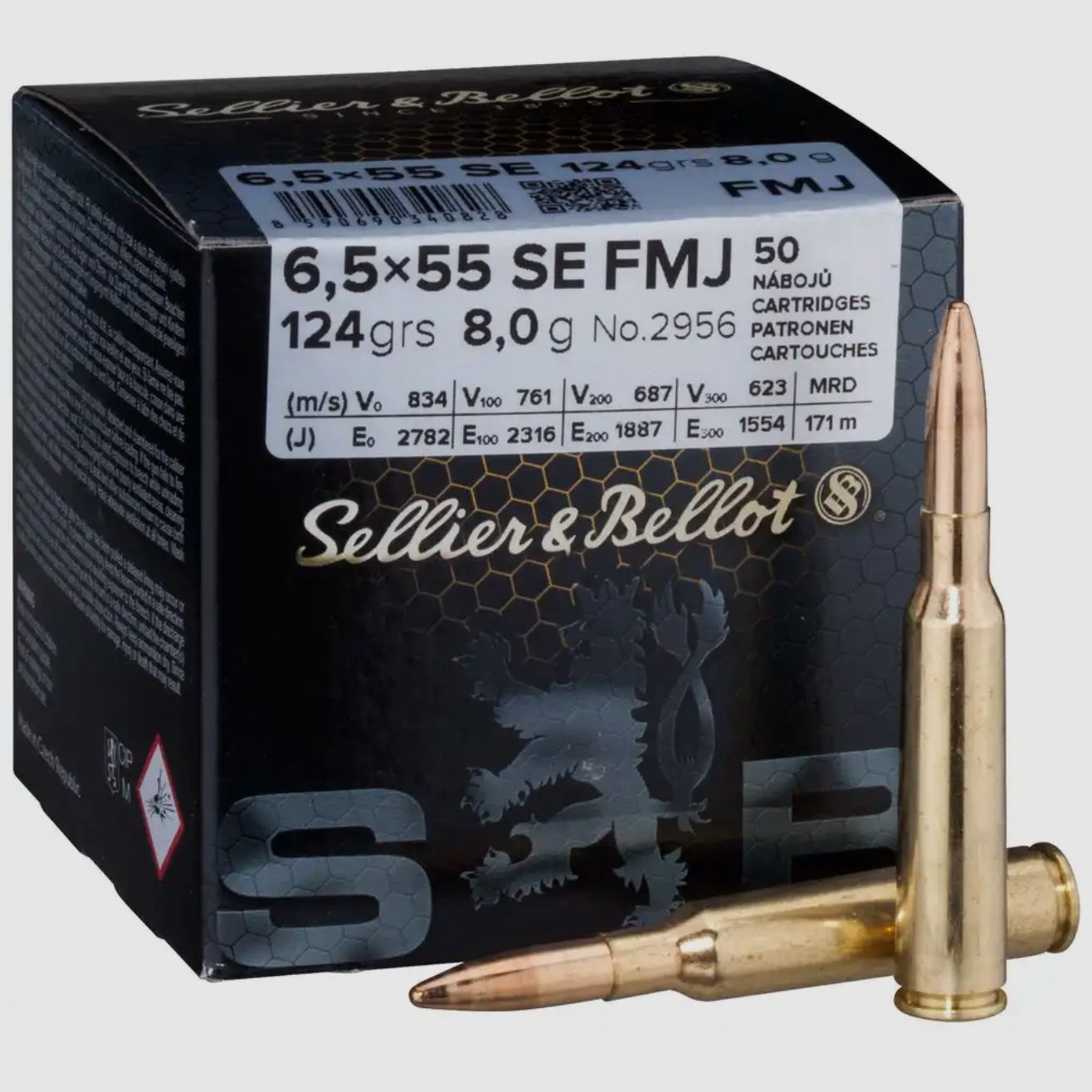Sellier & Bellot 171317 6,5x55 FMJ 8,0g 124grs. 50St.