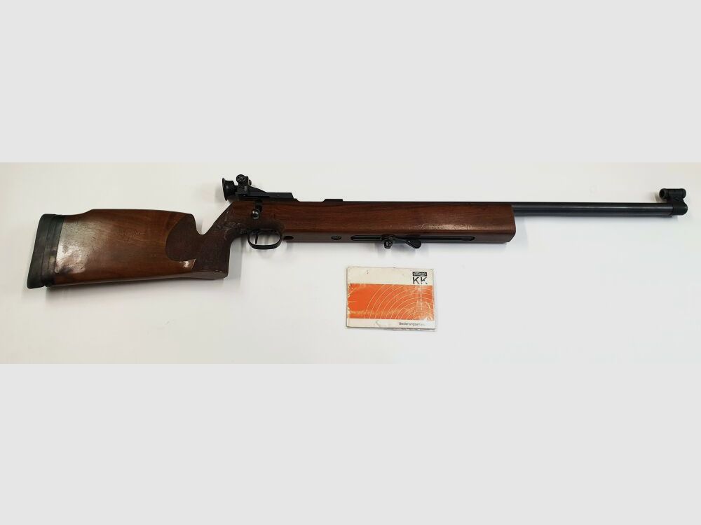 Walther single-shot rifle, Walther KK match rifle in caliber .22 LR with diopter, iris aperture, ring sight