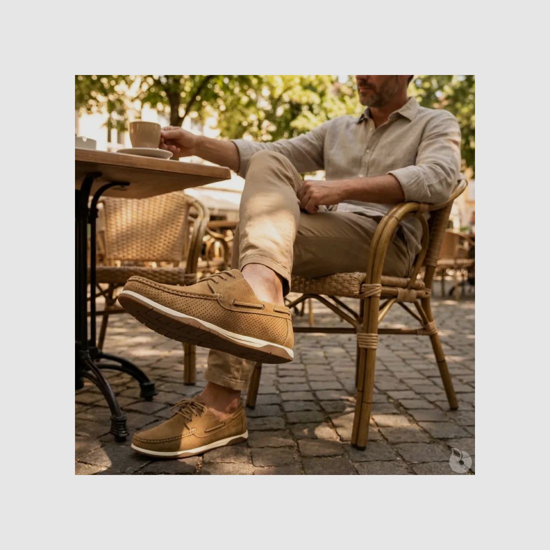 Scarpe da barca uomo sintetiche cammello - Tomaia bassa, immagine 3 di 8