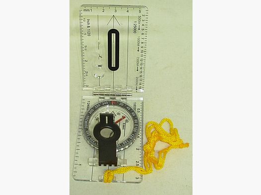 Kartenkompaß klappbar - Durchmesser 50mm/durchsichtig