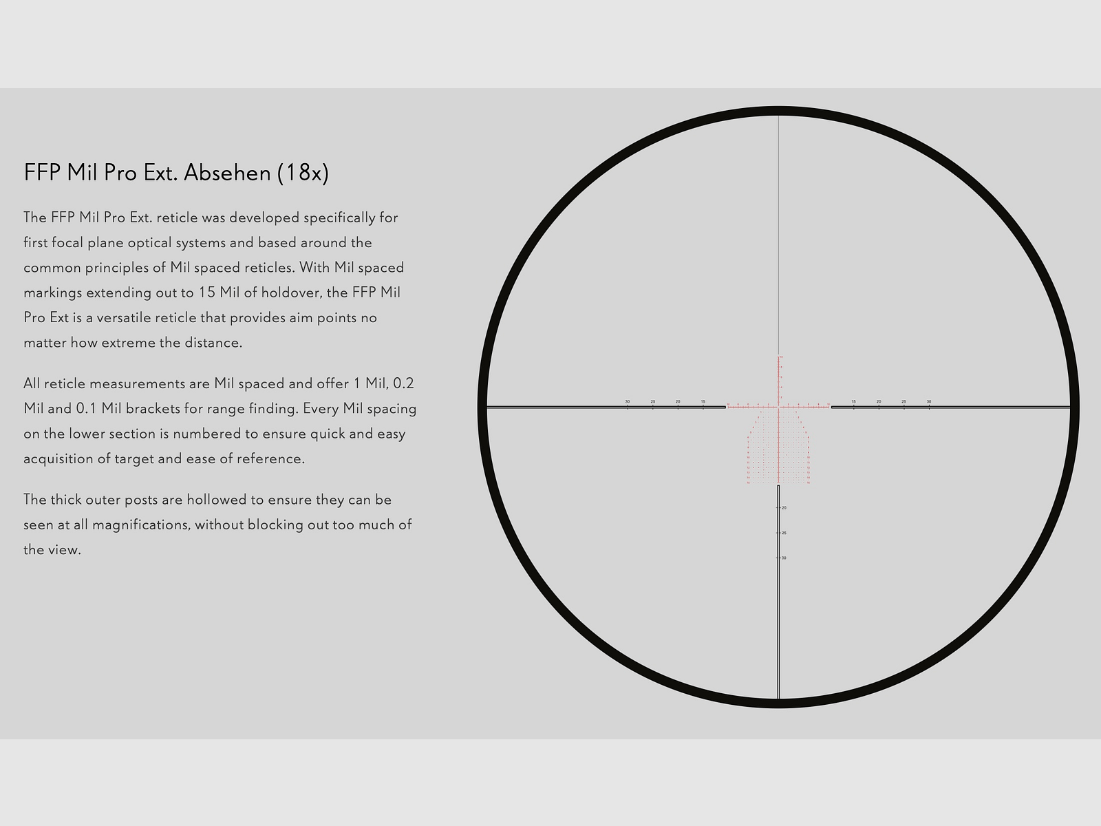 HAWKE 18620 Zielfernrohr FRONTIER 34 FFP 3-18x50 MIL PRO EXT ABSEHEN