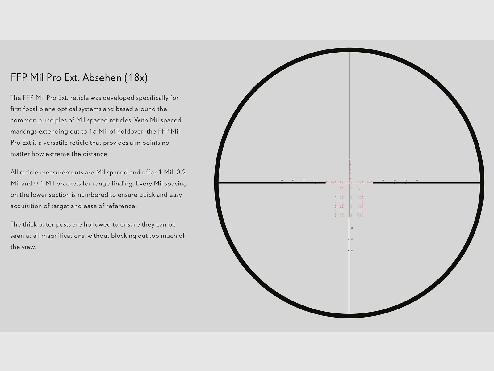 HAWKE 18620 Zielfernrohr FRONTIER 34 FFP 3-18x50 MIL PRO EXT ABSEHEN