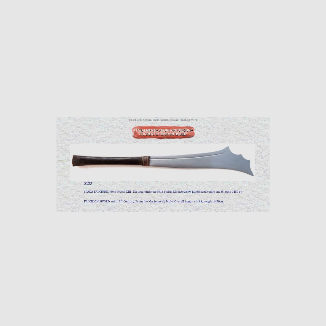 Schwert / Falchion Von Del Tin