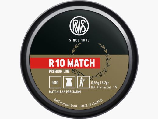 RWS R 10 MATCH FLACHKOPF-DIABOLO'S - 4,5 MM - 500 SCHUSS