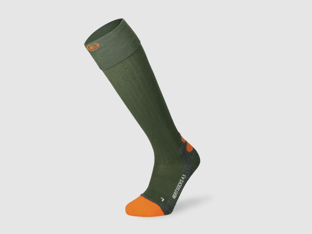 Lenz Beheizbare Socken 4.1 Grün/Orange