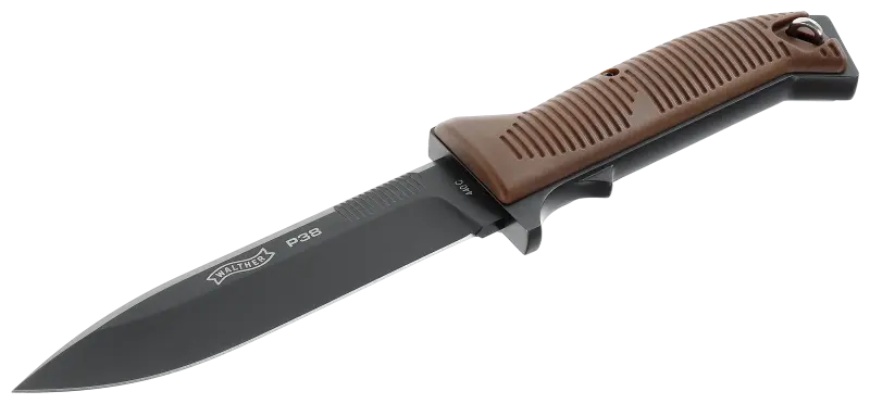Walther P38 Messer mit Klinge aus schwarzem 440C Stahl