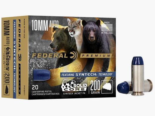 Federal Premium Syntech Solid Core 10mm ACP 200GR JHP 20 cartouches
