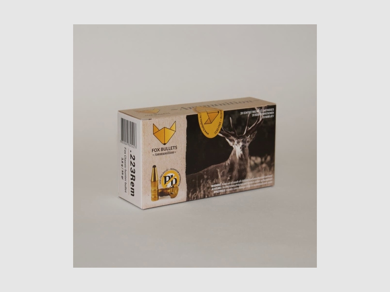 Fox Bullets Classic Hunter .223 Rem. 55GR / 3,6g bleifrei 20 Patronen
