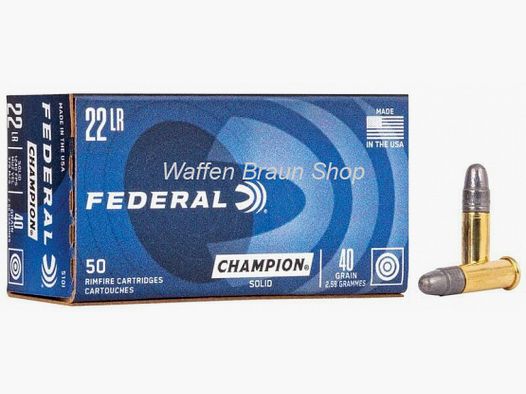 Federal .22 lr. 40 grain Solid "Champion" 50 Stück High Velocity