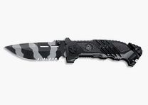 PUMA TEC Couteau de secours à une main (Liner Lock Camouflage Pakka)