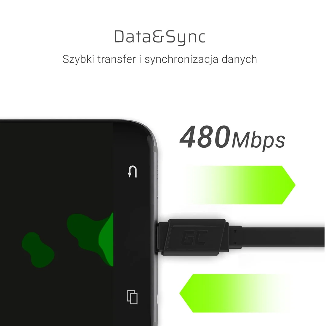 GREEN CELL USB-auf-USB-C-Kabel 25 cm Quick Charge 3.0, Bild 10 von 10