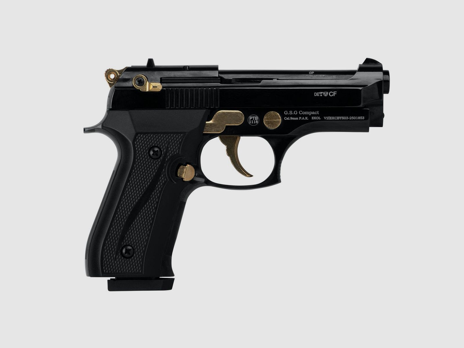 Ekol Compact Schwarz-Gold 9mm P.A.K. - Gas-Signal, Bild 5 von 5