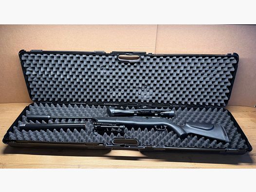 Pressluftgewehr Walther 1250 Dominator FT stock in plastica, scope 8-32x56, suppressor e bipiede calibro 4,5 mm incl. accessori !!!