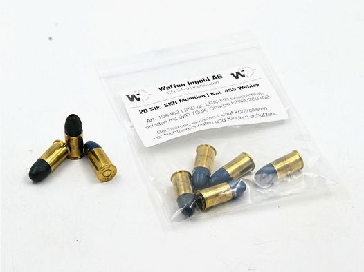 SKH, 455 Webley MKII, L-RN-HB kunststoffbeschichtet 250 gr, 20 Stk.