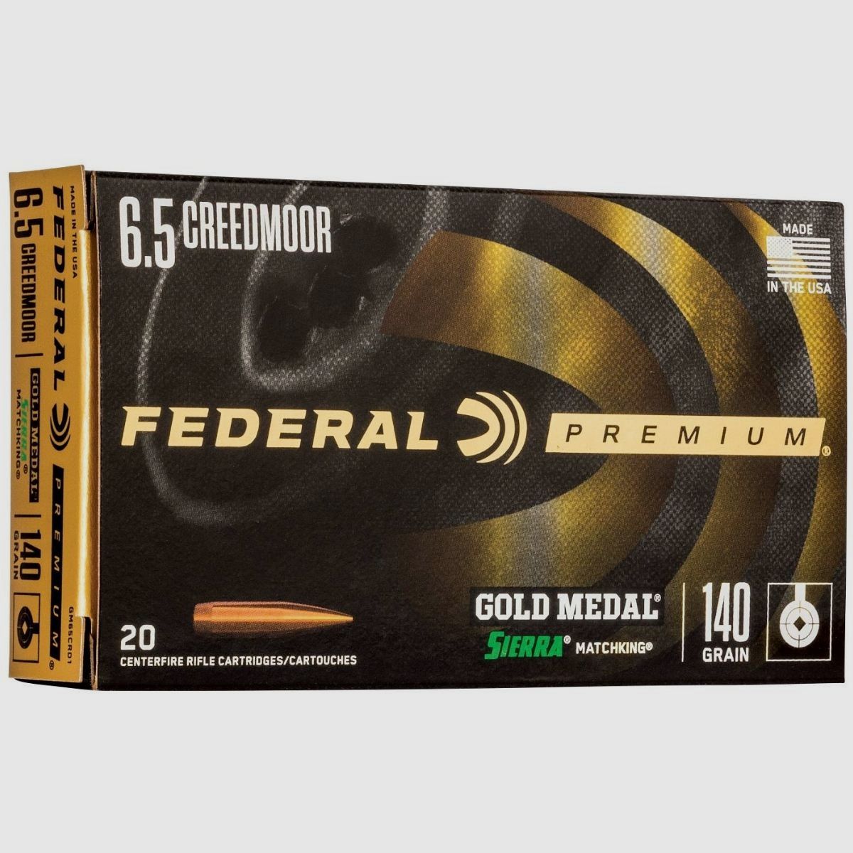 6,5 Creedmoor Federal Gold Medal Sierra 140gr/9g, zdjęcie 1 z 3