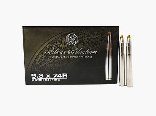 RWS 9.3X74 R EVOS Silver Select 18,8gr/291grain cartouches pour carabine