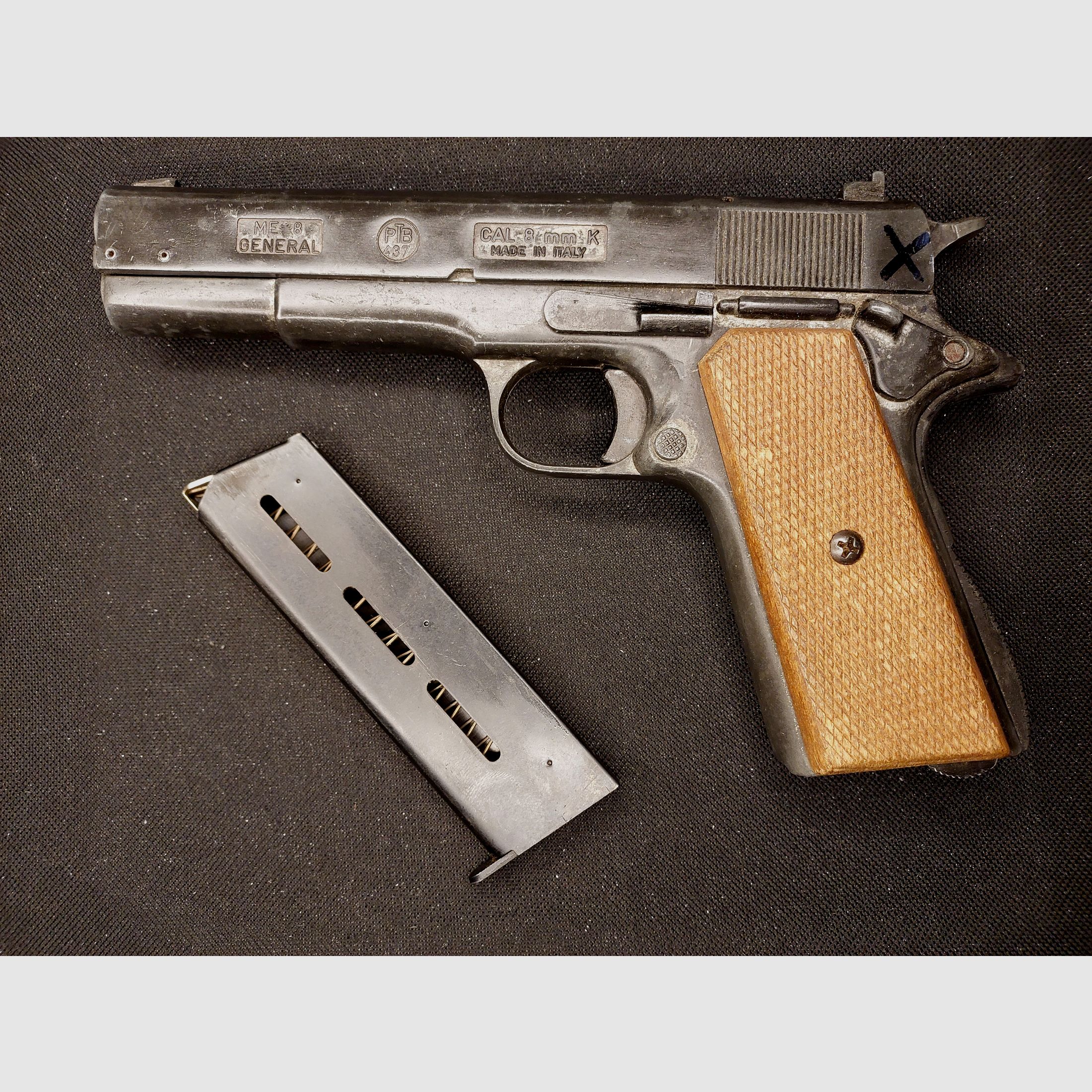 ME 8 General blank firing pistol cal. 8 mm bang (PTB 437) launch cup + 2 magazines