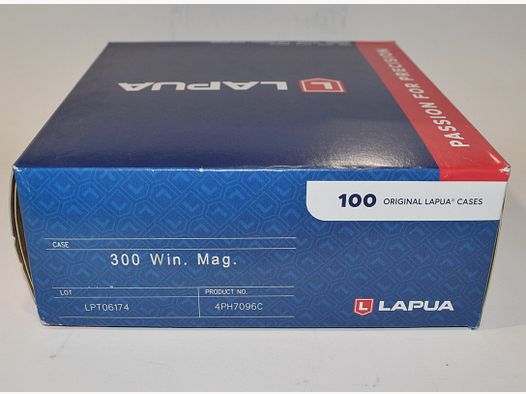 Lot 100 douilles laiton Lapua cal 300 Winchester Magnum