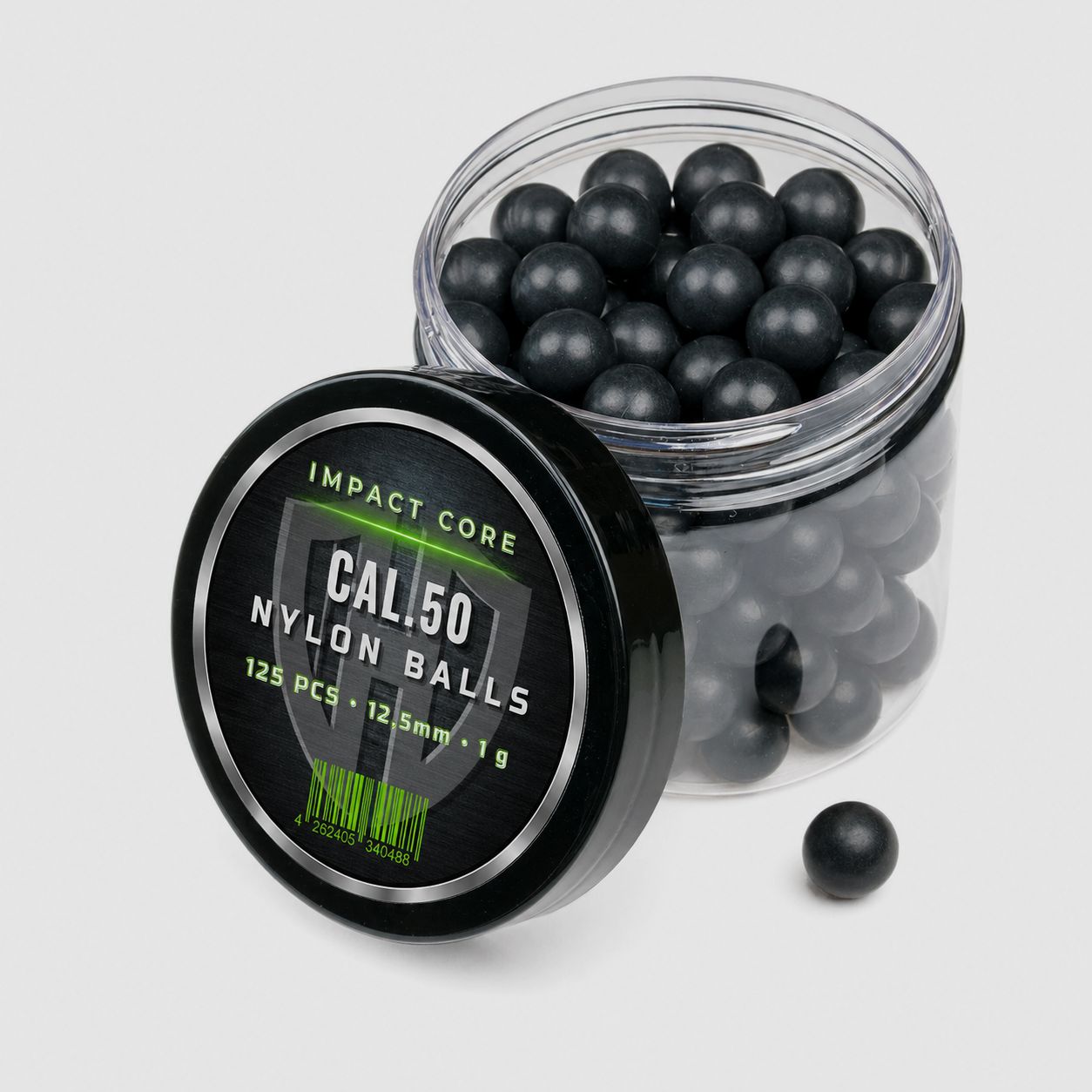 125 x NYLON BALLS Cal.50 | IMPACT CORE | HDR50 | HDP50 | TPX50 |Hartkunststoff | 1g