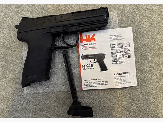 Umarex Heckler & Koch HK45 mit Metallschlitten und starkem CO2 NBB (NonBlowBack) System