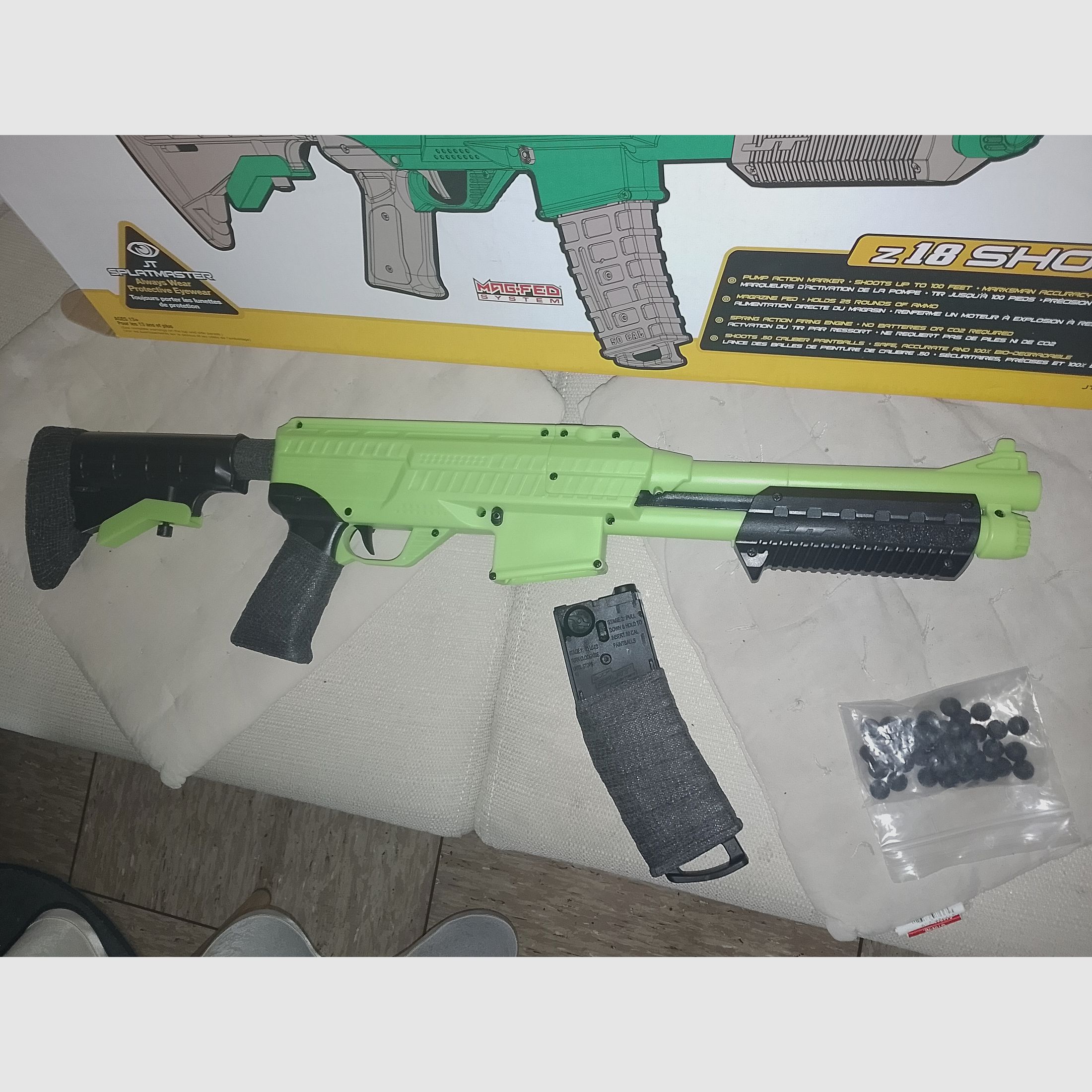 Marqueur à ressort Paintball Calibre .50 Fusil à pompe Enfants Junior Arme Boules en caoutchouc Pistolet