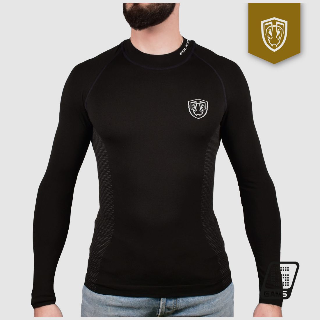 T-shirt thermique à manches longues avec «POLICE» – ANTS, image 1 sur 4