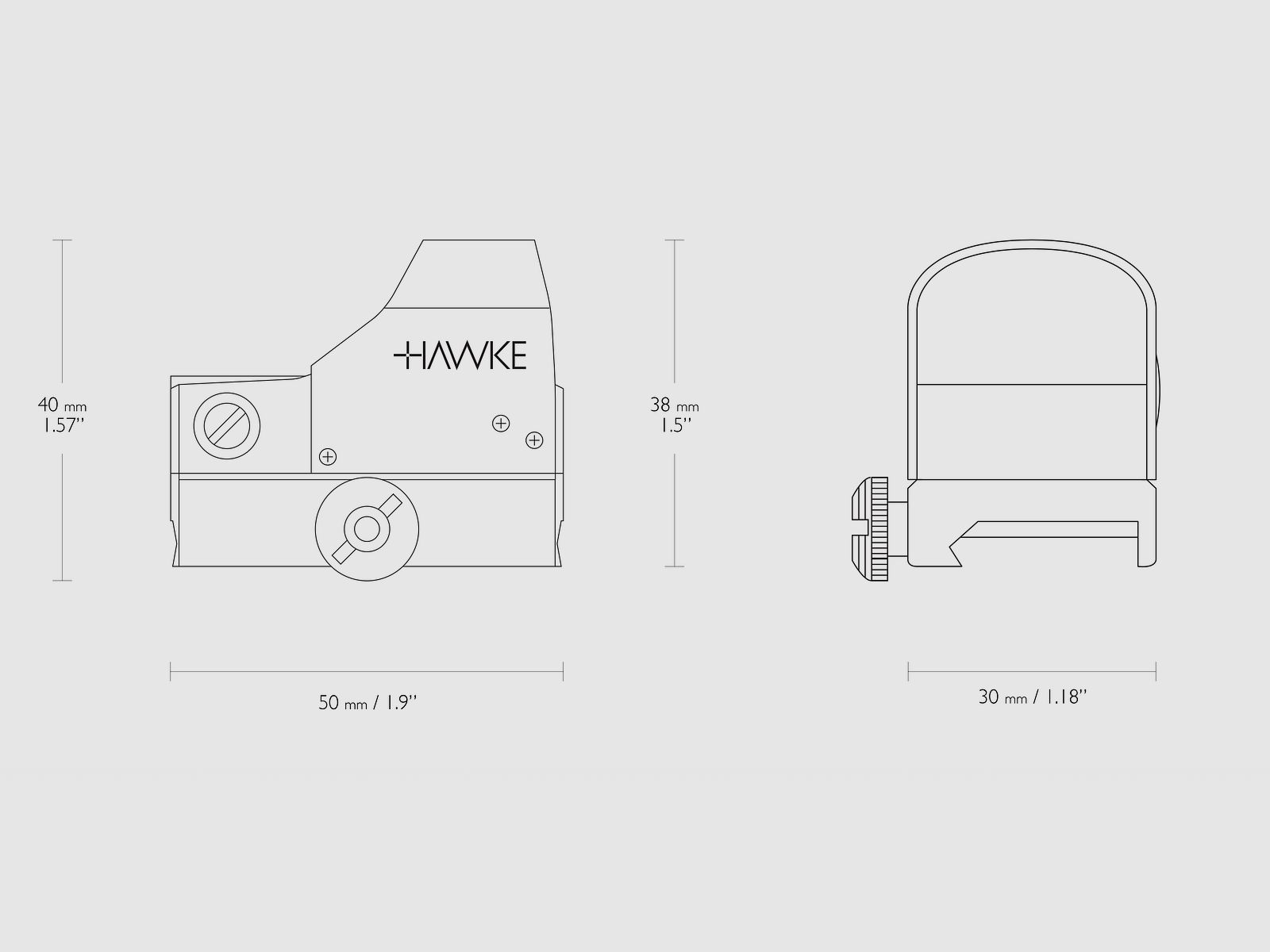 HAWKE Reflexvisier 12131 5 MOA Weaver Montage 12131