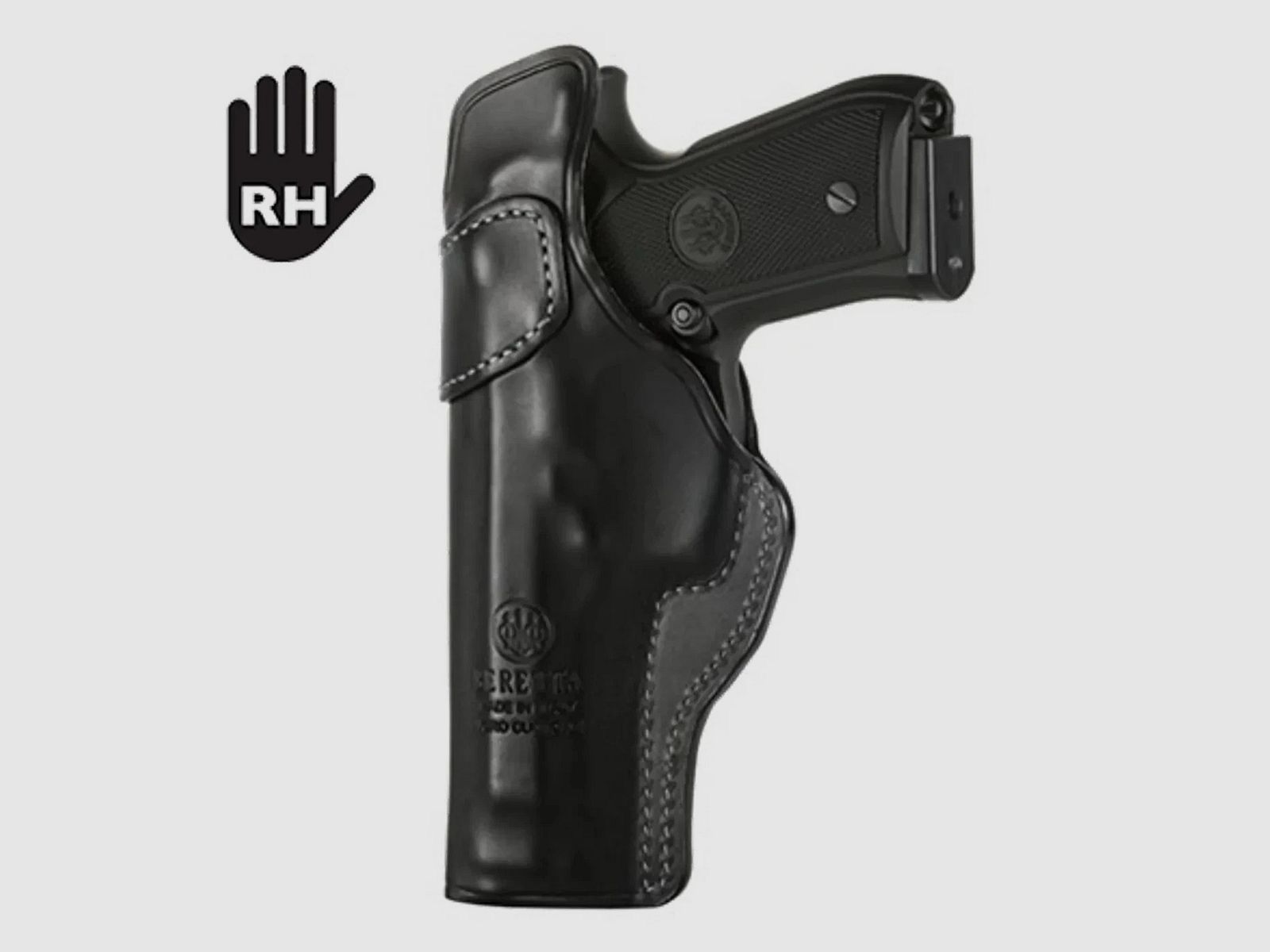 Beretta Mod. 01 para Serie 92/96, funda de cuero diestro, negra, E01114