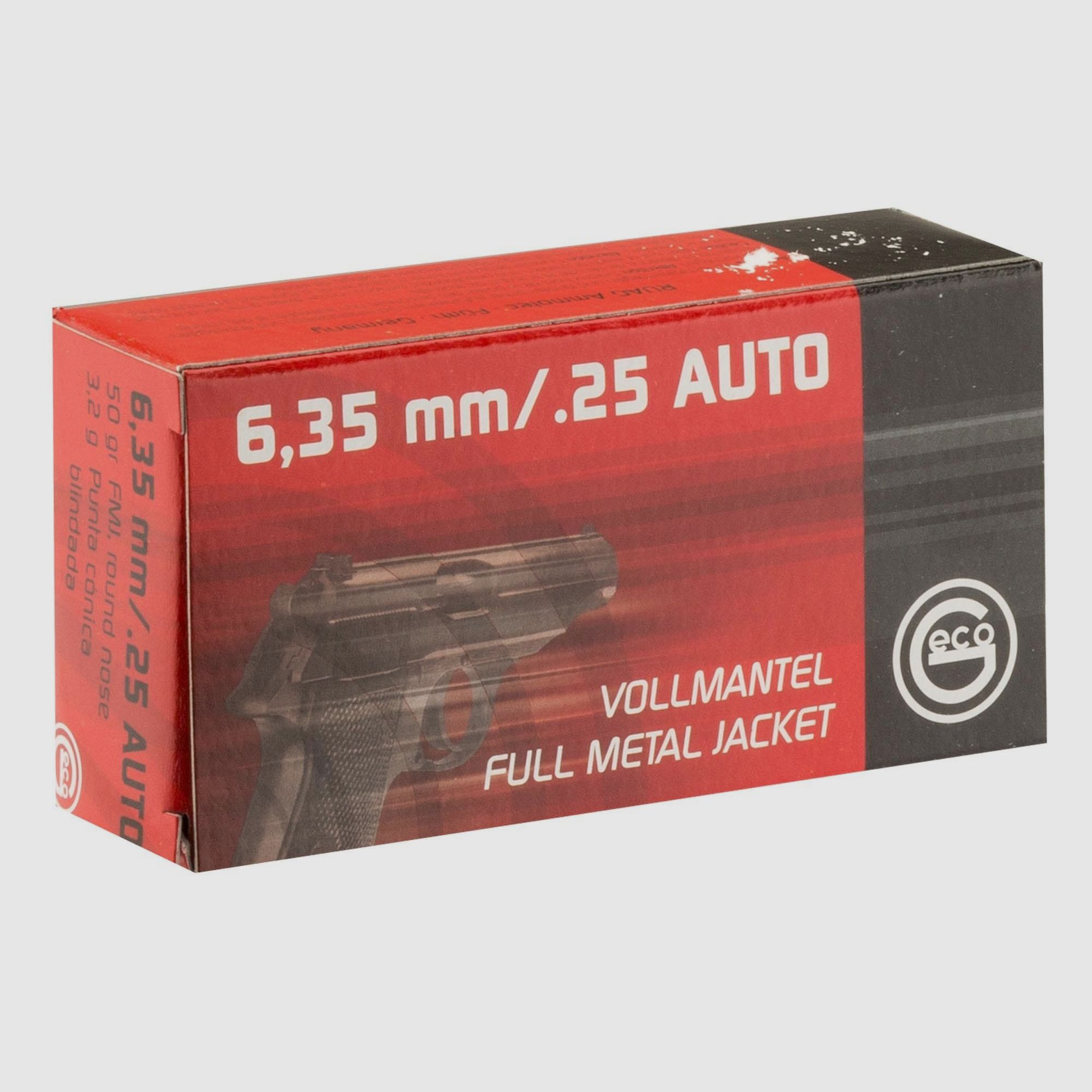MUNITION GECO Kal. 6,35 BROWNING FULL METAL JACKET 3,2G (25 ACP)