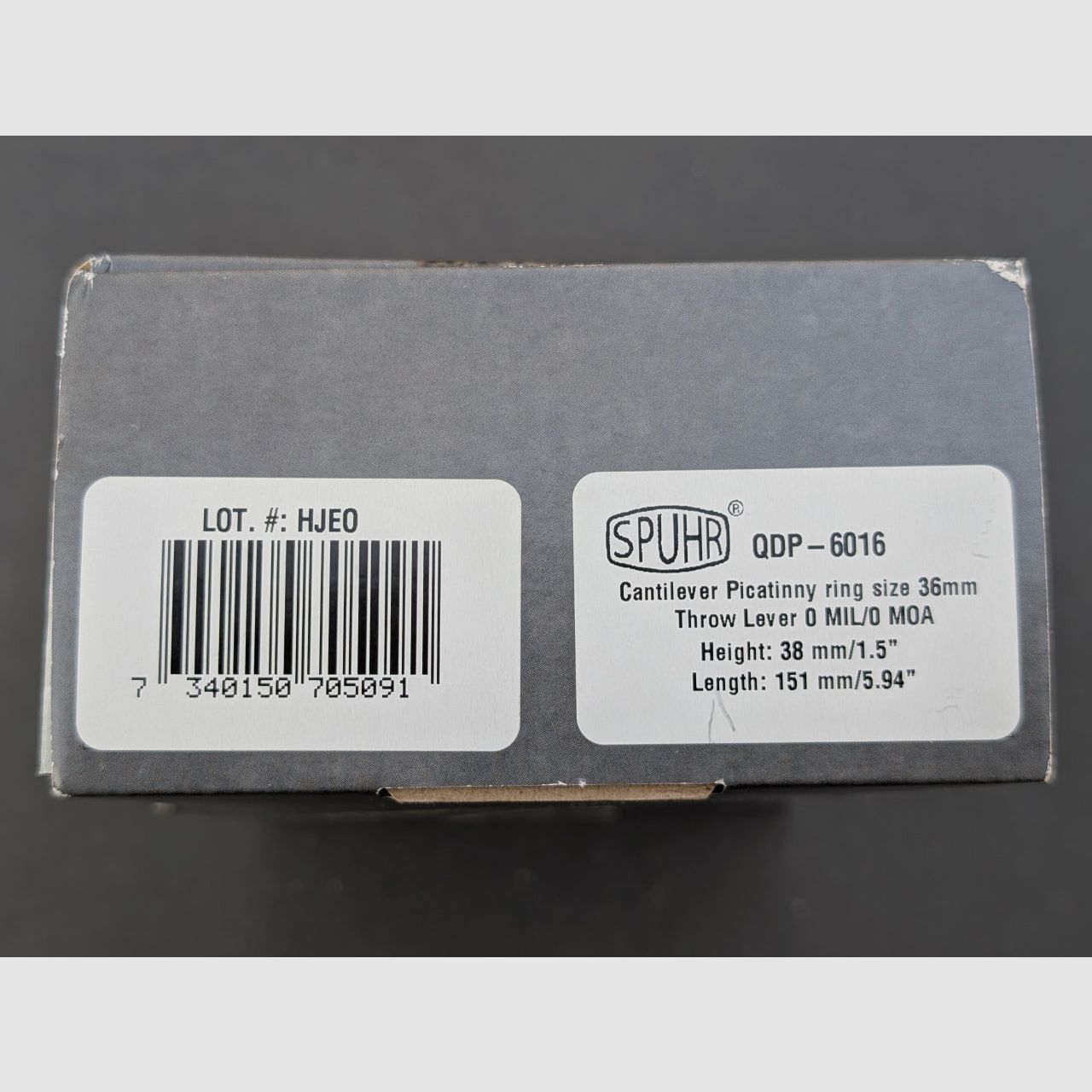 Spuhr Montage, QDP Blockmontage  für Picatinnyschiene, Quick Detach, Cantilever, 36mm Ringe