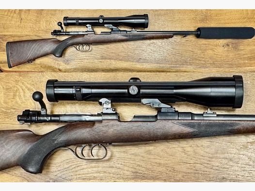 Walther 98 mit Schalldämpfer und Zielfernrohr