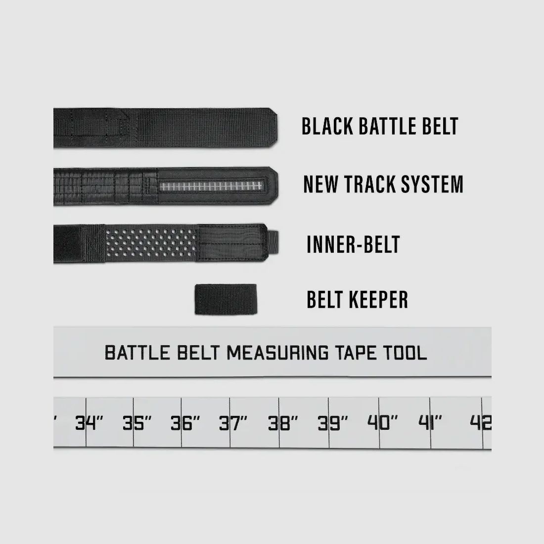 B1 Black Battle Belt (Komplettset) Lasergeschnitten 24–48 Verstärkter Innengürtel KORE, Bild 6 von 7