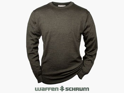 Pullover Hubertus Collo Rotondo Merino Verde Oliva