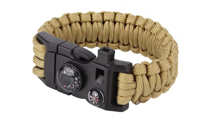 Survival bracelet 9'' - Coyote - 101 Inc., image 2 of 2