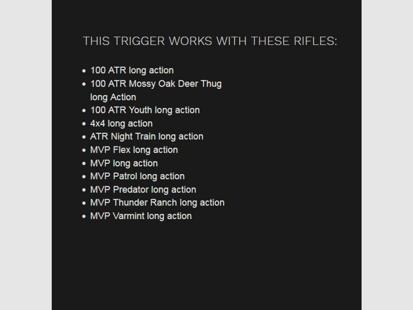 Timney Trigger & S Mossberg 100ATR Lang