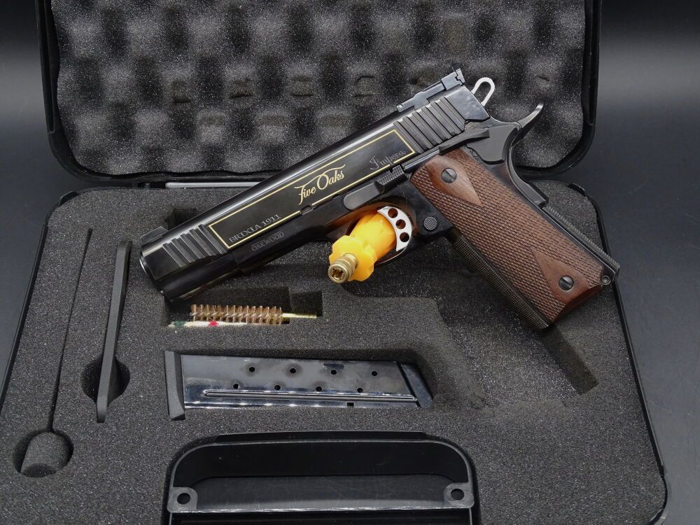 Brixia 1911 Impera Five Oaks Hoogglans geborsteld & Goud Kaliber 9mm 1911 Impera Five Oaks