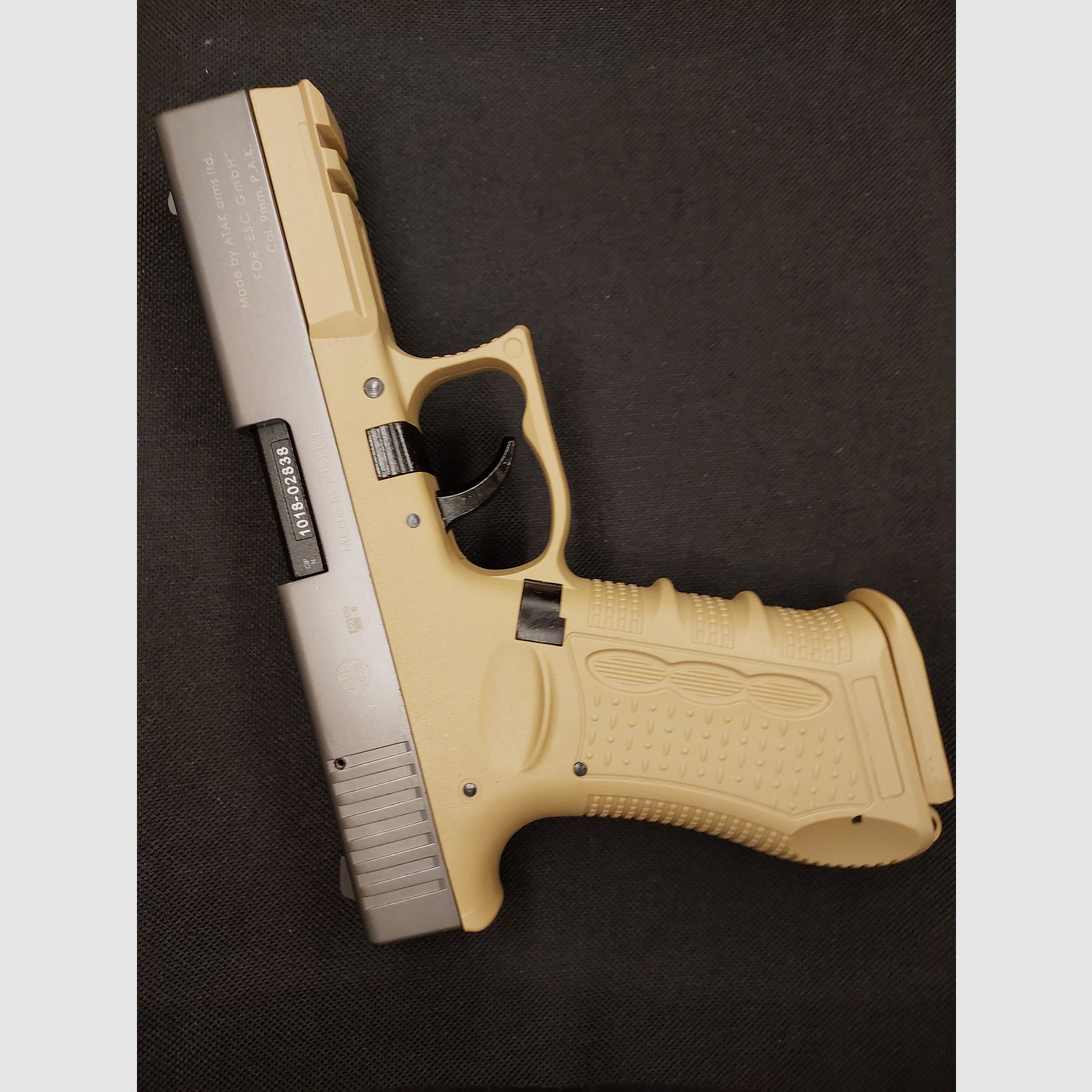 Zoraki 917 pistola de fogueo 9mm P.A.K. desierto TAN TITANSCHLITTEN (PTB 1023)