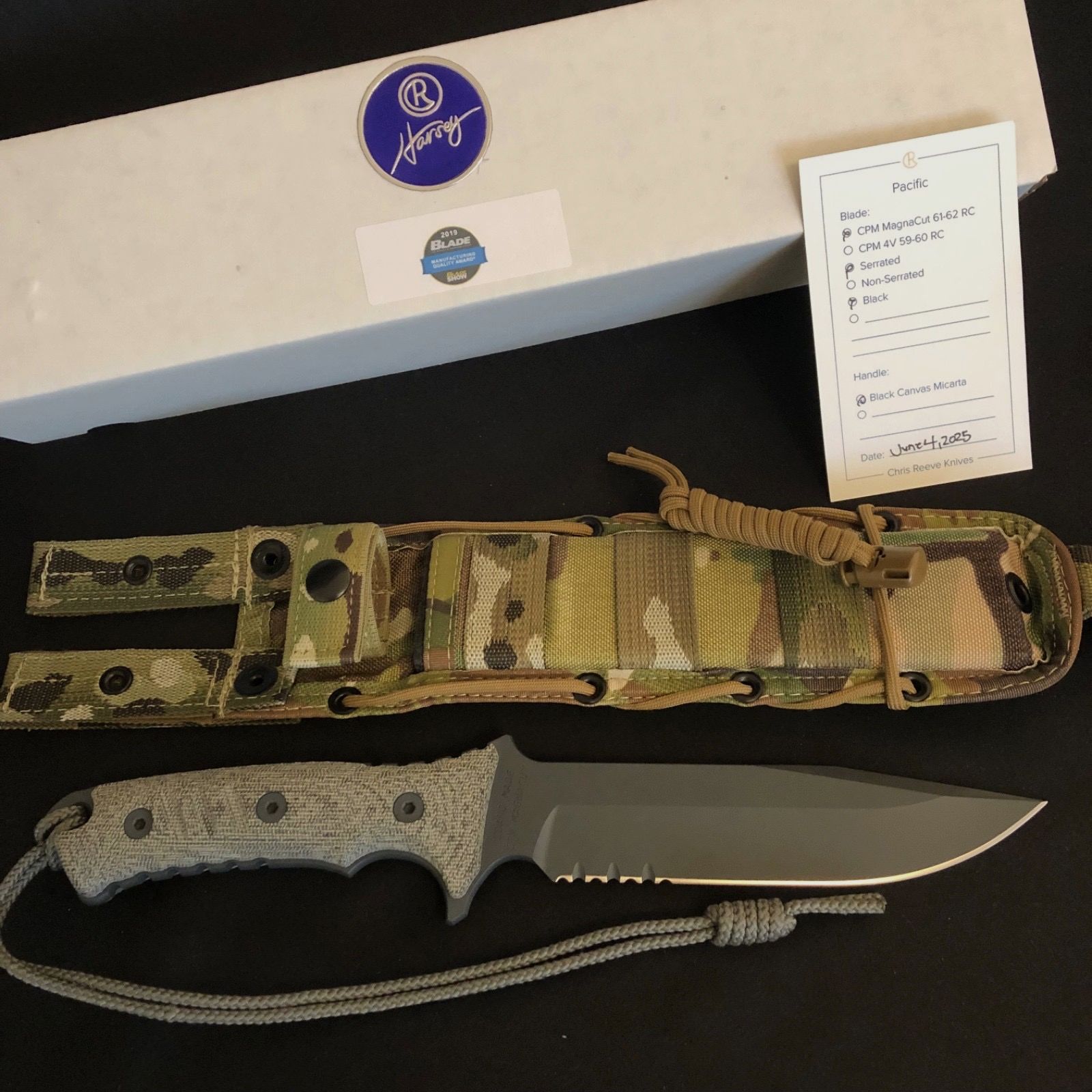 Chris Reeve Knives Pacific Serrated Black/Camo CPM Magna Cut