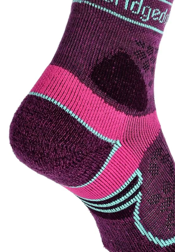 Skarpety damskie BRIDGEDALE Lightweight T2 Merino Sport 3/4 damson, zdjęcie 5 z 5
