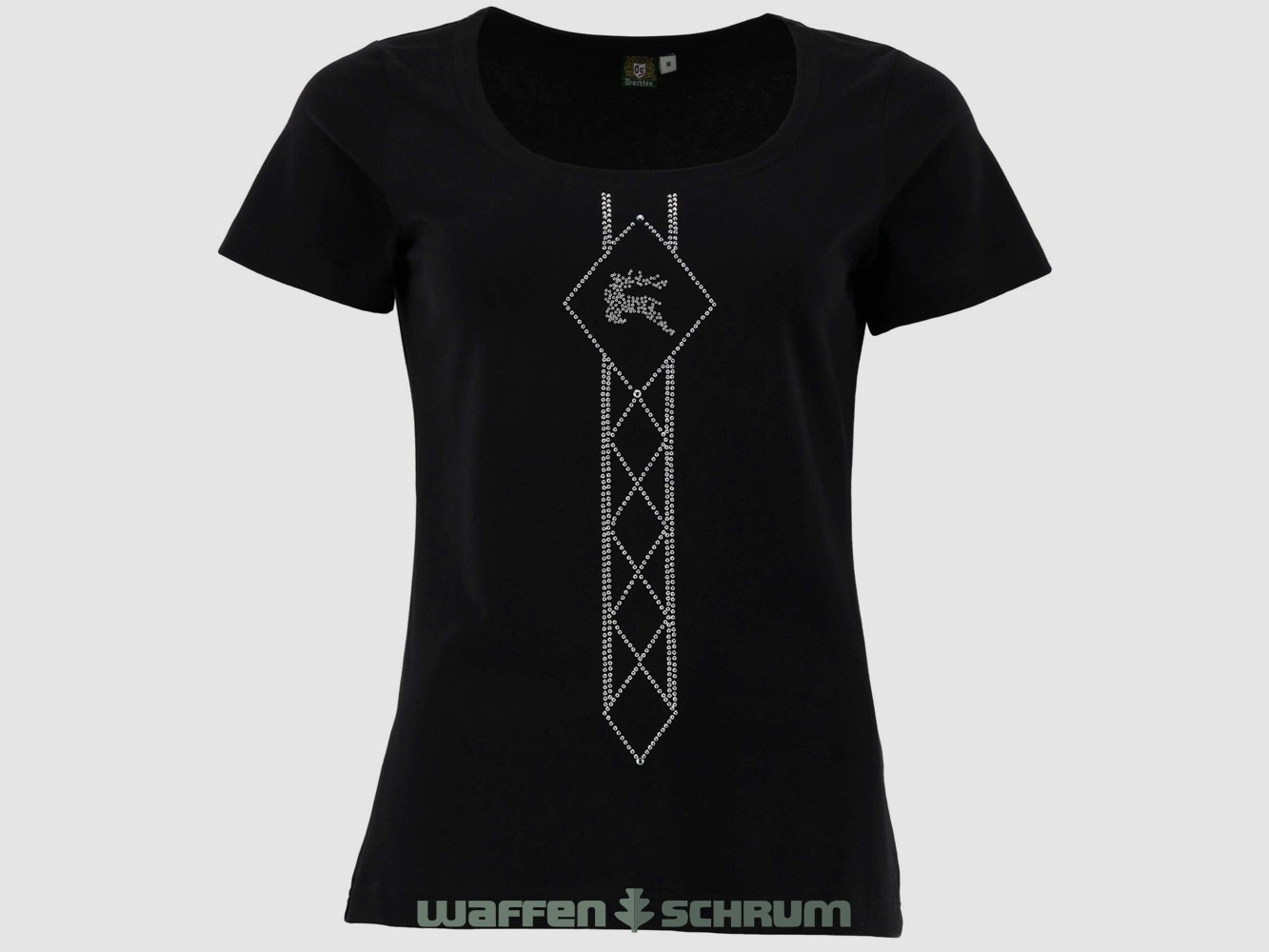 OS Trachten T-Shirt Round Neck Rhinestones