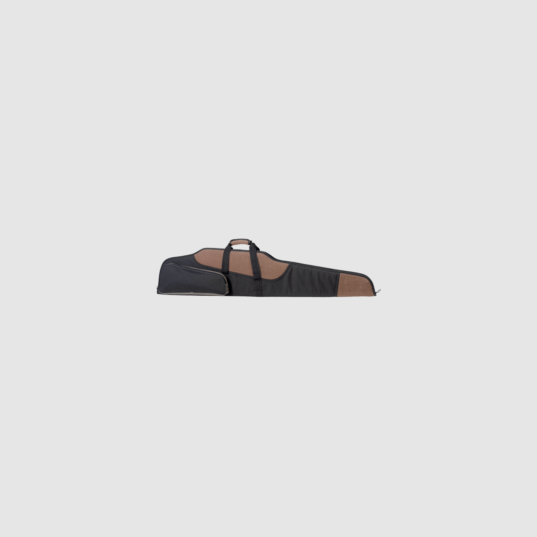 Fritzmann nylon hoes zwart/bruin, met voorvak, handvat en riem, gevoerd, maat: 120 x 25 cm