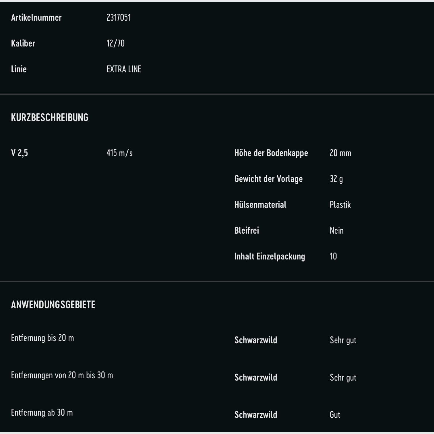 Rottweil 2317051 EXACT 12/70 Flintenlaufgeschoss 32 g