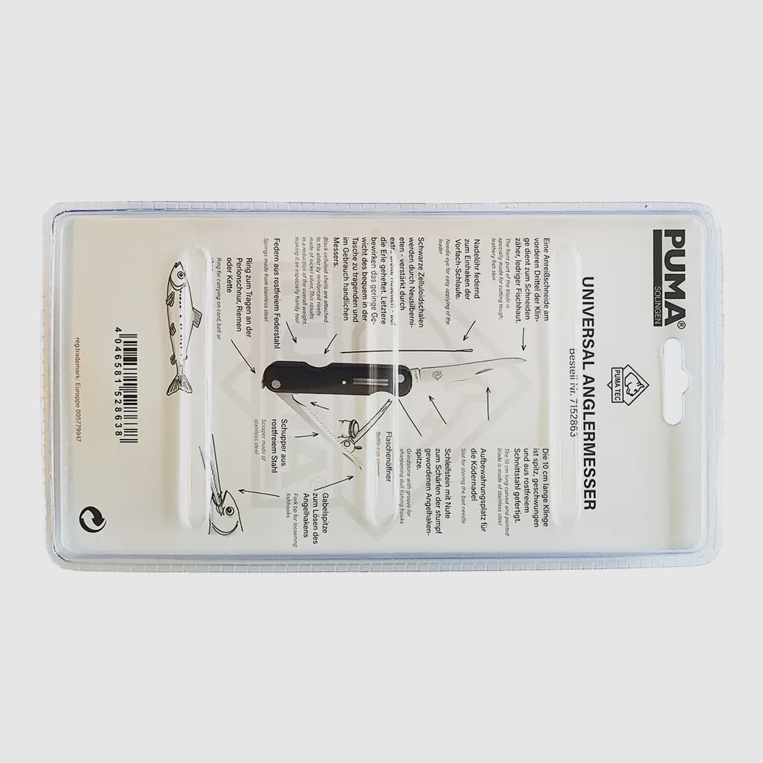 PUMA TEC Universal Anglermesser 863 | Klappmesser für Angler