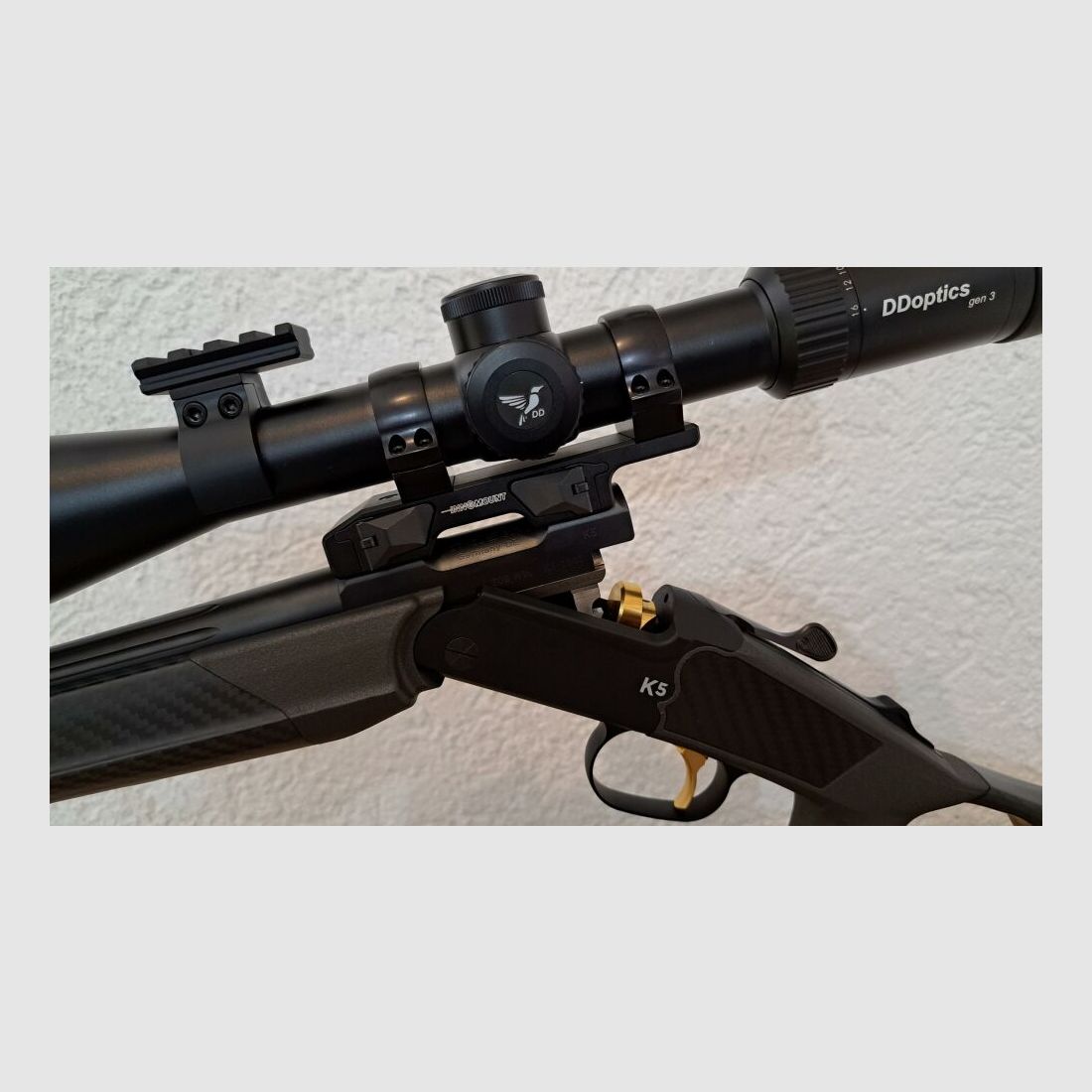 Merkel K5 Extrem mit FBT Carbon Lochschaft, DDOPTICS Zielfernrohr, Recknagel Schalldämpfer, Spartan Zweibein, Automatik Gewehrriemen, Luxus Koffer etc.