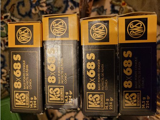 80 schuß Munition 8x 68 S Drilling BBF Repetierer neu 